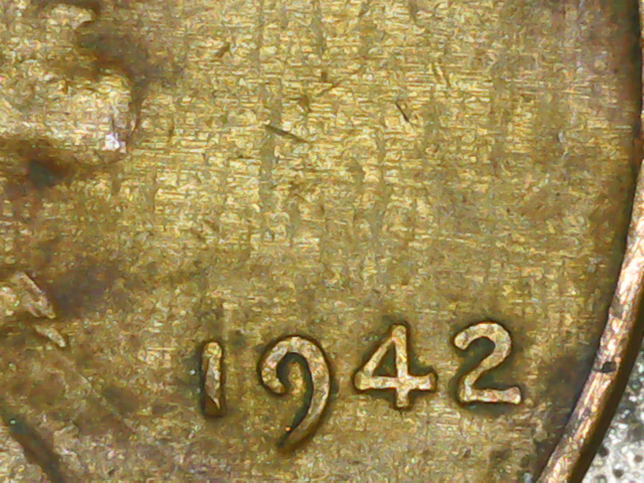 1942-Lincoln-Penny-W/Alligator's-Skin